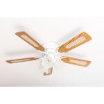 Pepeo - ventilateur de plafond kisa deluxe wh ch�ne / noyer avec �clairage