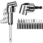 Perceuse  angle droit, 2pcs angle perceuse foret  angle droit extension tournevis - flexible renvoi ...