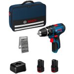 Perceuse  percussion 12v bosch gsb 12v - 15 - 2 batteries li - ion 2ah + chargeur + sacoche de transport ...