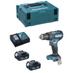 Outillage - perceuse - visseuse  percussion sans fil 18 v, 2 batteries 5, 0 ah, chargeur dhp485rtj - ...