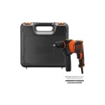 Perceuse à percussion filaire - 710w - black + decker - avec coffret, poignée latérale, 4 mèches - beh710k ... Perceuse à percussion filaire - 710w - black + decker - avec coffret, poignée latérale, 4 mèches - beh710k ...