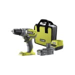 Ryobi - perceuse - visseuse 18v one + - 50 nm - 500 - 1800 tr / min - mandrin 13 mm + 1 batterie 2 ah, ...