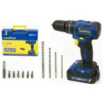 Perceuse visseuse � percussion 20v brushless batterie lithium 2, 0ah + 11 accessoires malette goodyear ...