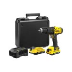 Perceuse visseuse a percussion 50 nm - lithium 18v - 2 batteries 2ah - stanley fatmax v20 - sfmcd711d22 ...