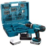 Perceuse visseuse à percussion makita hp457dwe10 + kit d'accessoires - 18v - 1. 5ah Perceuse visseuse à percussion makita hp457dwe10 + kit d'accessoires - 18v - 1. 5ah