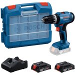 Perceuse - visseuse � percussion sans fil gsb 18v - 25 bosch, 2x 2. 0 ah et chargeur en l - case