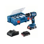 Perceuse - visseuse sans fil gsb 18v - 45 bosch 2x 2, 0 ah batterie + chargeur en coffret l pick&click ...