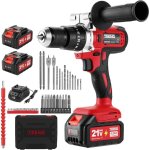 Perceuse visseuse sans fil 21v pour batterie makita 2 batteries 4. 0ah, 90nm max perceuse percussion ...
