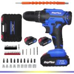 Perceuse visseuse sans fil 21v, visseuse devisseuse sans fil avec 2 batteries, 45nm perceuse Électrique, ... Perceuse visseuse sans fil 21v, visseuse devisseuse sans fil avec 2 batteries, 45nm perceuse Électrique, ...