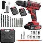 Perceuse visseuse sans fil, visseuse devisseuse san fil 40n. m couple max, 2 vitesses, mandrin mtal ...