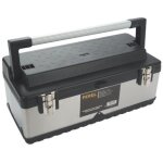 Perel ? bo�te � outils acier inoxydable 590 x 280 x 255 mm ? otba7 ? plateau amovible 4 compartiments ...