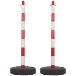 Poteau en plastique pour cha�ne de signalisation - rouge / blanc - 2 pcs