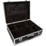 Perel - valise avec bords en aluminium 455 x 330 x 152 mm noir