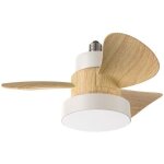 Perenz - ventilateur plafond blanc ? led 15w, pales abs, 3 vitesses, silencieux, t�l�commande, e27, �36cm, ...