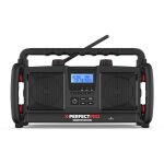 Radio de chantier workstation avec alimentation secteur ou 6x d piles rechargeables - perfectpro