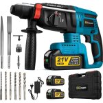 Gisam - perforateur burineur 1500w 4j sds - plus 2x 4. 0ah batteries livr� avec 11 accessoires dans une ...