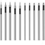 Perforateur cuir, 10 pices emporte pice  frapper pointeau, acier rond set poinon creux en cuir