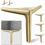 4 pieds de table triangulaires en m�tal moderne pieds de meubles pour canap� lit sofa contient vis dor� ...