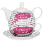 Petite thire goste en porcelaine blanche et rose 0. 25 l