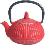 Petite thire de type japonaise rouge en fonte 0. 3 litre