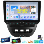 Pour peugeot 107 citroen c1 toyota aygo 8 c?urs 6 + 128g android 15 carplay autoradio gps 6 + 128g cam ...
