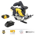 Peugeot outillage - scie circulaire 165mm 18v + chargeur + bat 2, 0 ah