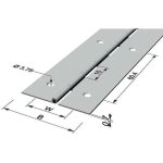 Pg charnire  tige l. ouvert 32mm s. 0, 7mm 1200mm fe verms - 43736