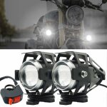 Zvd - phares additionnels pour moto - u5 anti brouillard, projecteur spot led moto 125w 3000lm, interrupteur ...
