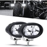 Phare avant led de moto 20w lampe auxiliaire de moto lampe de travail ronde antibrouillard 12v / 24v ...