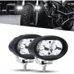 Phare avant led de moto 20w lampe auxiliaire de moto lampe de travail ronde antibrouillard 12v / 24v ...