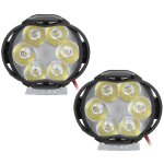 Phare moto �tanche 12v universel - 6 led projecteur anti - brouillard (lot de 2)