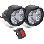 Phare moto feux additionnels led, 2pcs phares avant phares supplmentaires pour moto 12v anti brouillard ...