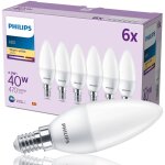 Pack de 6 ampoules led e14 format flamme, 40w, blanc chaud - philips Pack de 6 ampoules led e14 format flamme, 40w, blanc chaud - philips