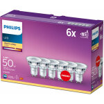 Philips - ampoule led spot gu10 50w blanc chaud, verre, lot de 6 Philips - ampoule led spot gu10 50w blanc chaud, verre, lot de 6