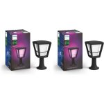 Philips hue - white & color ambiance econic lot de 2 bornes extrieures, noires, fonctionne avec alexa ...