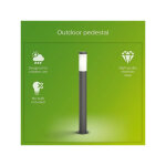 Lampadaire d'extrieur philips utrecht - anthracite - 20w - rsistant aux intempries