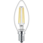 Ampoule led flamme e14 60w blanc chaud claire, verre - philips