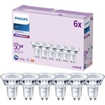 Philips - pack de 6 ampoules led gu10, 50w, blanc froid non dimmable