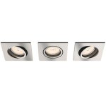 Philips - myliving - luminaire encastré led 9x9 cm, gu10, 3 pces, chrome mat 915005424731 Philips - myliving - luminaire encastré led 9x9 cm, gu10, 3 pces, chrome mat 915005424731