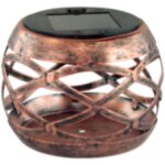 Photophore solaire milos en mtal cuivr blanc chaud