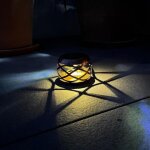 Photophore solaire milos en mtal cuivr blanc chaud