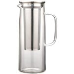 Pichet � eau en verre avec filtre en acier inoxydable, 1200ml cafeti�re � infusion froide avec filtre ...