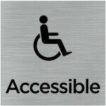 Signaletique. biz france - pictogramme accessibilit handicap (q1001). - adhsif aspect aluminium bross ...