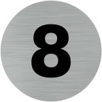 Signaletique. biz france - pictogramme chiffre 8 (q0311). - plaque aluminium bross - diamtre 83 mm