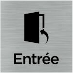 Pictogramme entre (q1016). signalisation porte 150 x 150 mm. autocollant souple ou plaque alu bross ...