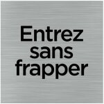 Pictogramme entre sans frapper (q1018). signalisation porte 150 x 150 mm. autocollant souple ou plaque ...