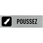 Pictogramme poussez (q0001). - plaque aluminium bross� -