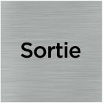 Pictogramme sortie (q1043). signalisation porte 150 x 150 mm. autocollant souple ou plaque alu bross� ...