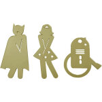 Pictogramme toilettes enfants. - plexi miroir or -