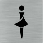 Pictogramme toilettes pictogramme femme (q1047). signalisation porte 150 x 150 mm. autocollant souple ...